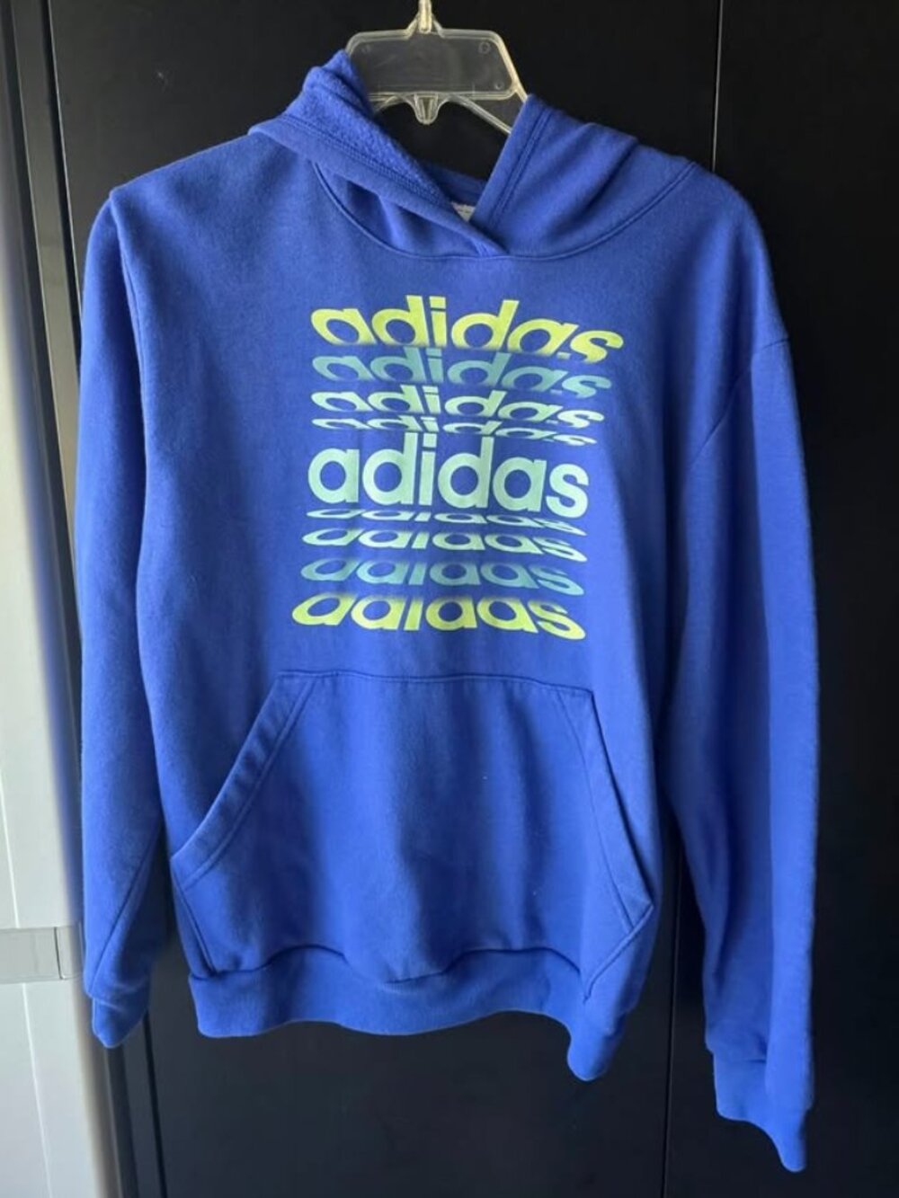 adidas Boys' Blue Graphic Hoodie